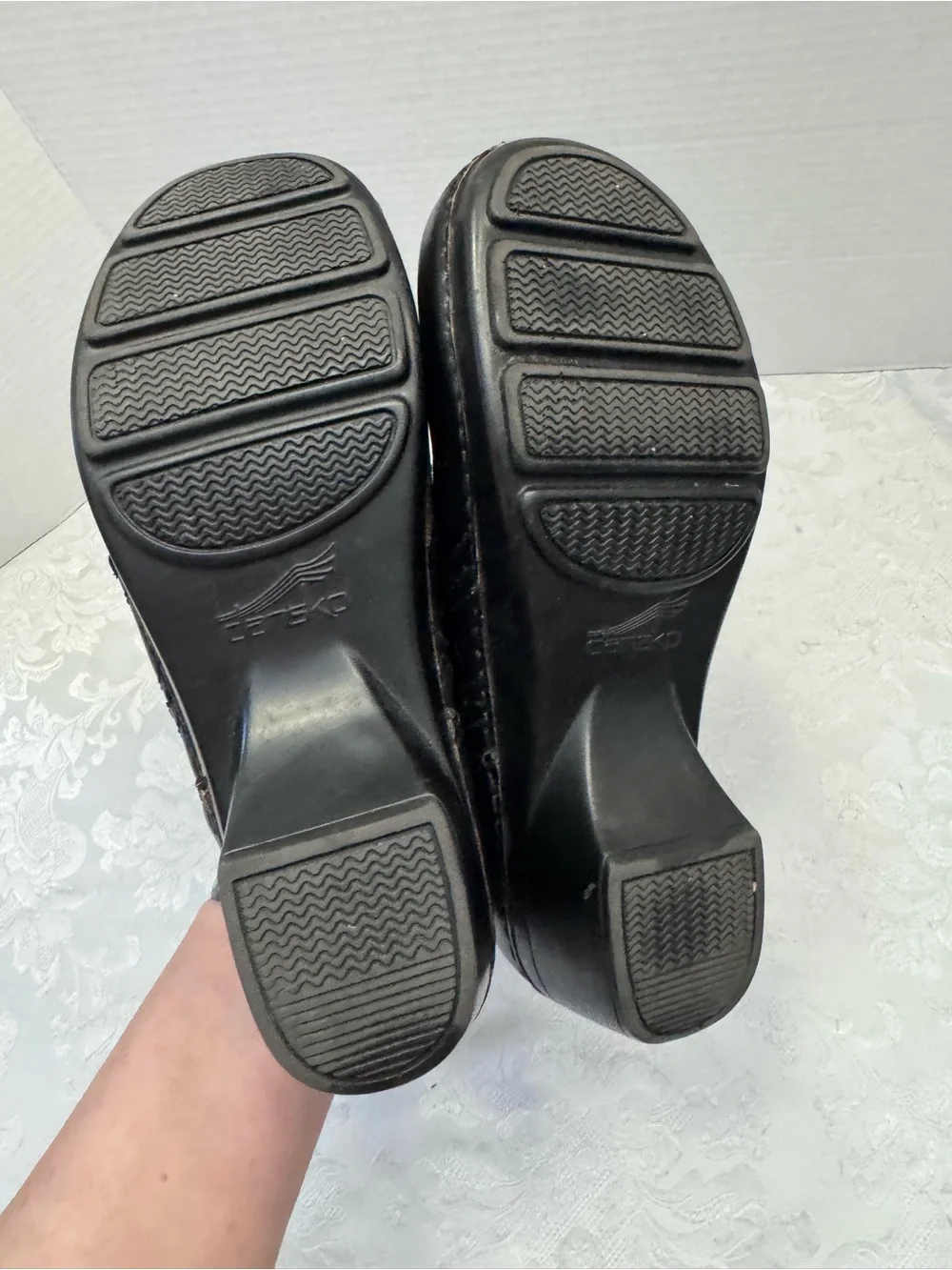 Dansko Sienna Slip On Comfort Shoe Clog Black Leather Size‎ 38 / 7.5-8 Medical